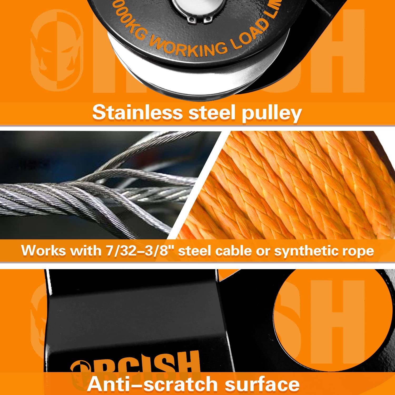 Puleggia Verricello 22000lbs - Snatch Block Per ATV UTV E Recupero Veicoli Accessori Verricello Atv