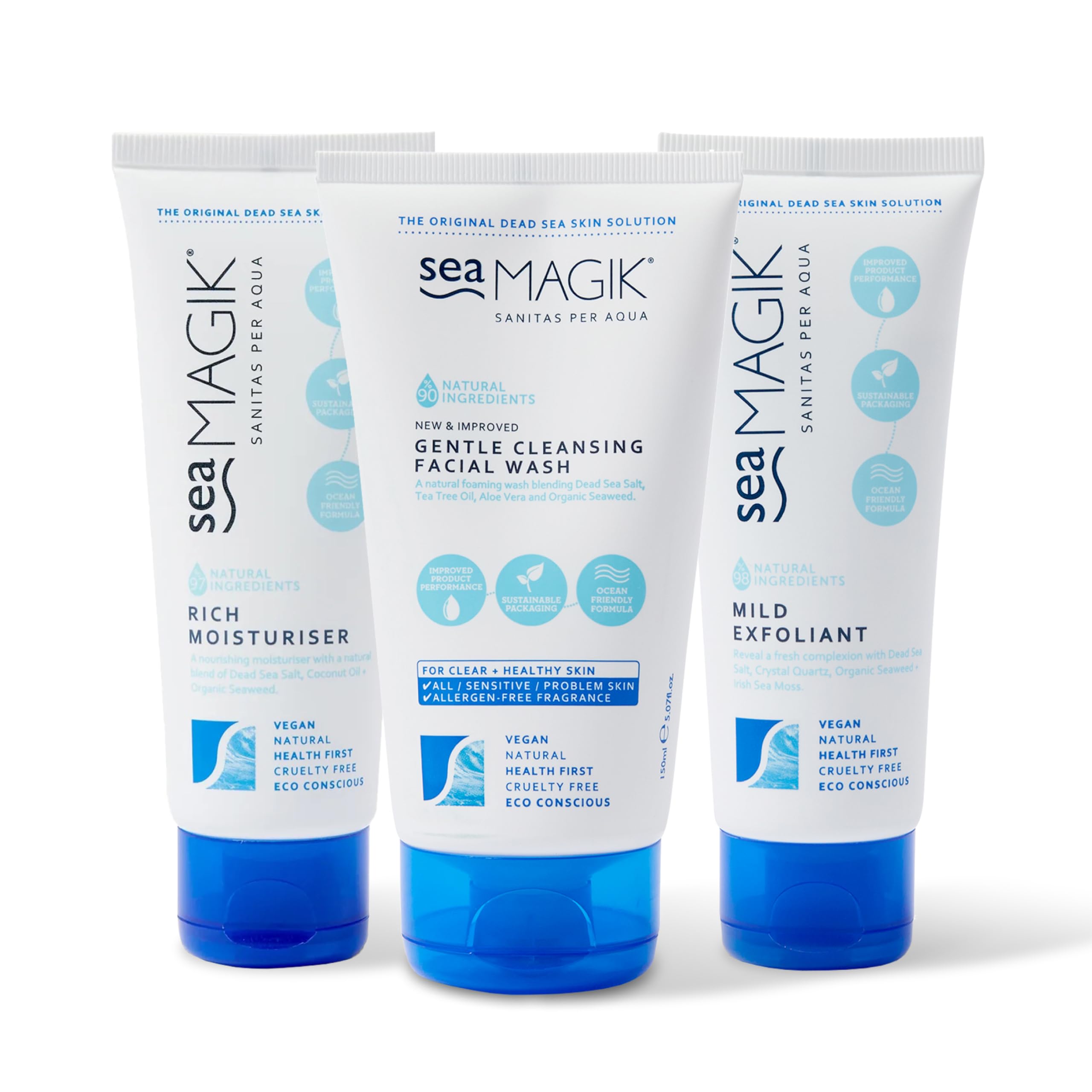 SeaMagik, Face Wash, Lotion, and Face Scrub Exfoliator, Soothes and Replenishes Acne Prone, Dry, Sensitive