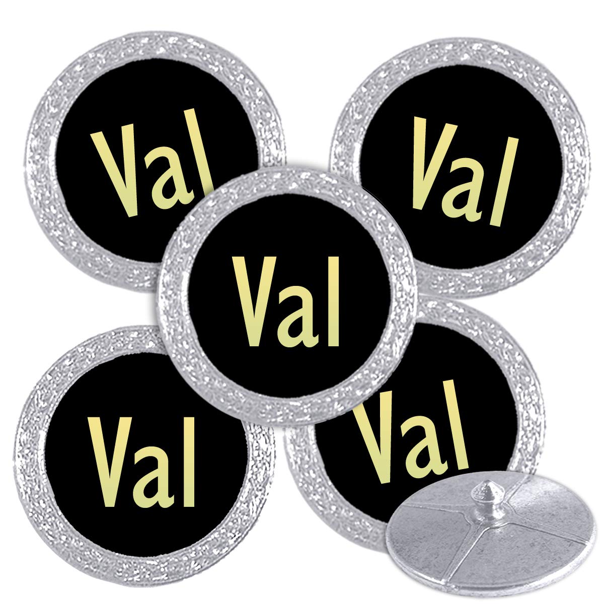 Best Impressions Silver Coloured Golf Ball Markers with Names (Val) — image 1