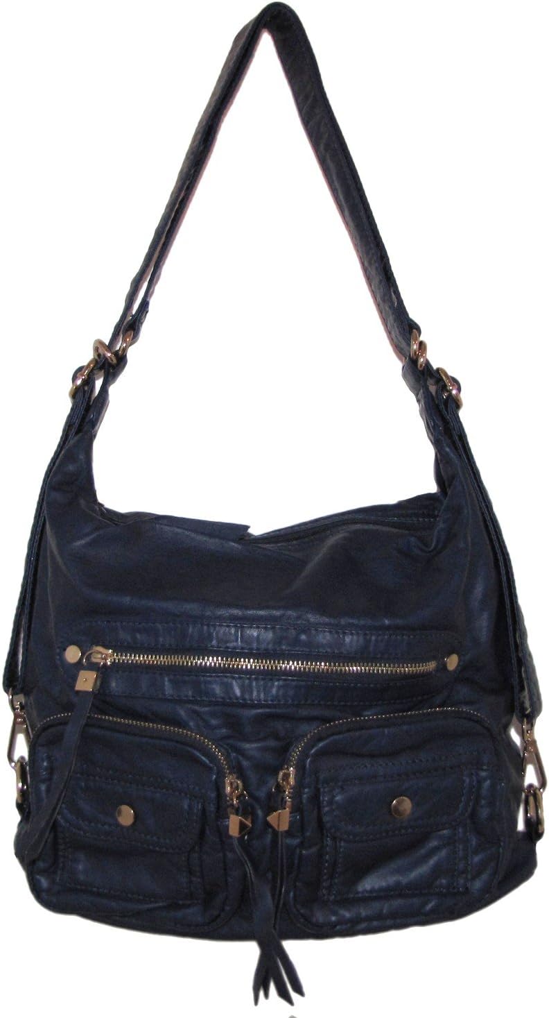 Moda Luxe Preston Convertible Backpack Handbag (Blue)