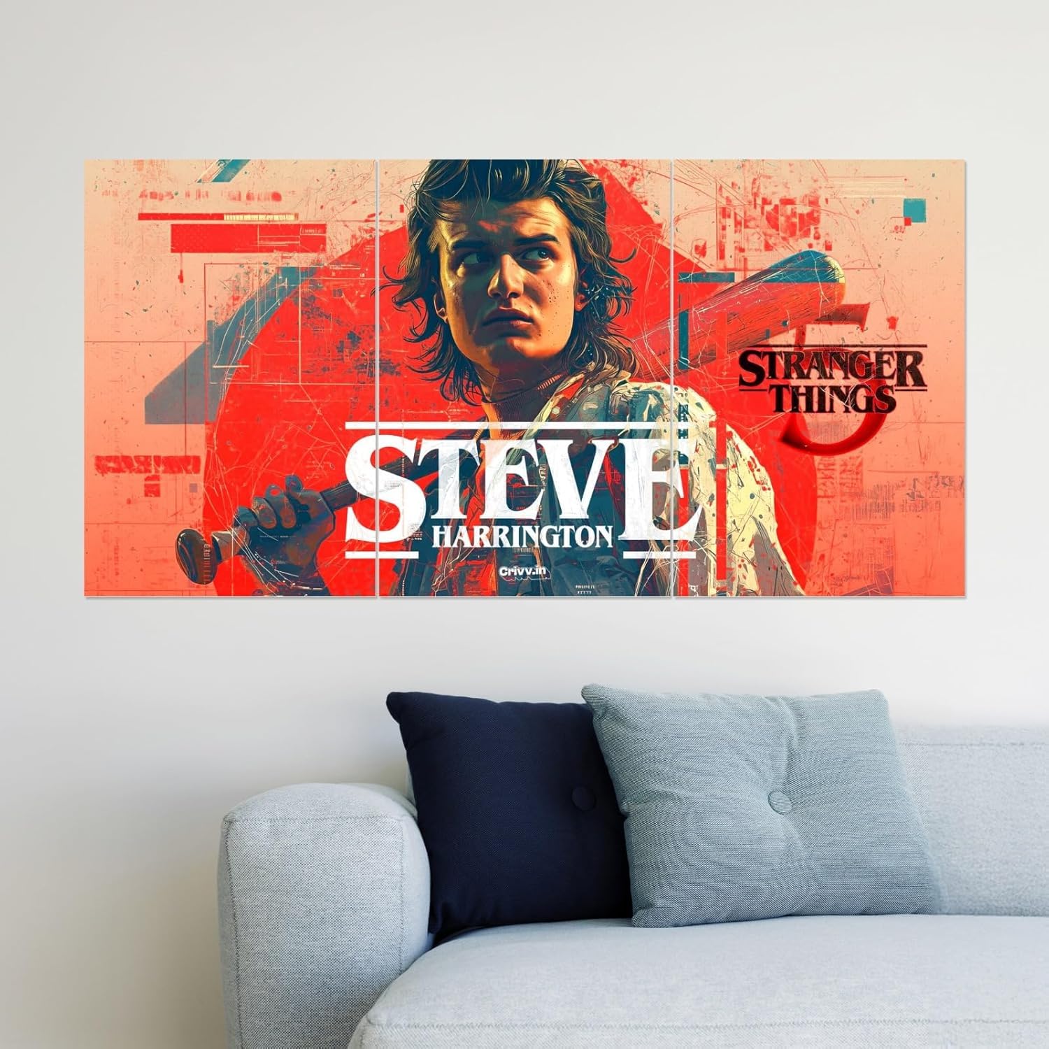 Steve Harrington Inspired 3-Split Wall Poster Set | 12x18 Inch