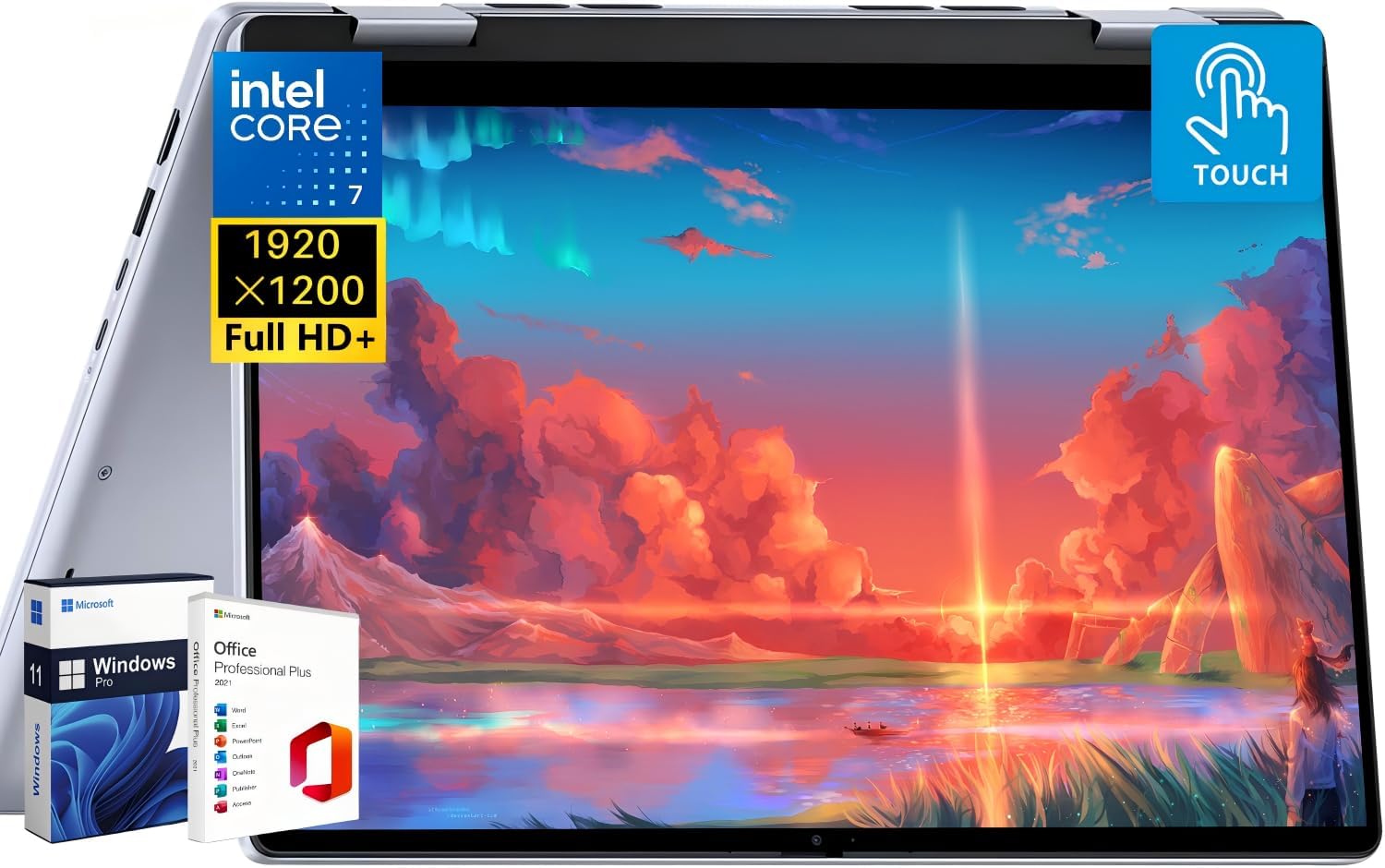 Dell Inspiron 7440 2-in-1 14″ FHD+ Touchscreen Laptop, with MS Office Lifetime License, Intel 10-Core Core 7-150U, 64 GB DDR5, 1 TB SSD, Backlit KB, FHD Webcam, Wi-Fi, Long Battery Life, Win 11 Pro