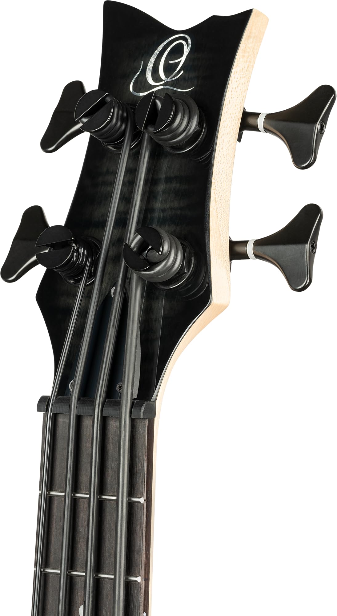 Ortega Guitars Basse Ukulélé Gaucher – Électro-Acoustique, Corps Plein – Neo Series – Housse Incluse – Érable Flammé/Okoumé, Noir/Gris (NEO-BS-TGB-L)