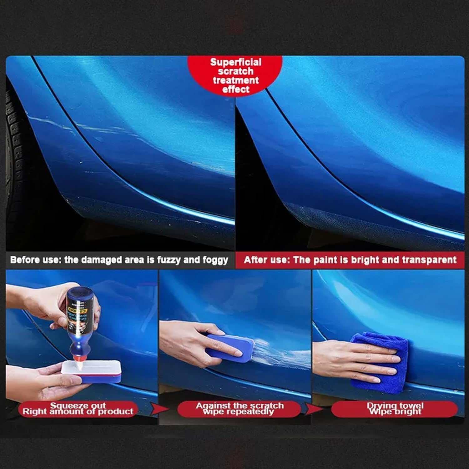 Carscratchwax wosk naprawczy do usuwania zarysowań lakieru samochodowego, naprawa zadrapań do pojazdów, artefakt do zadrapań lakieru samochodowego, zestaw naprawczy do odpryśniętego lakieru