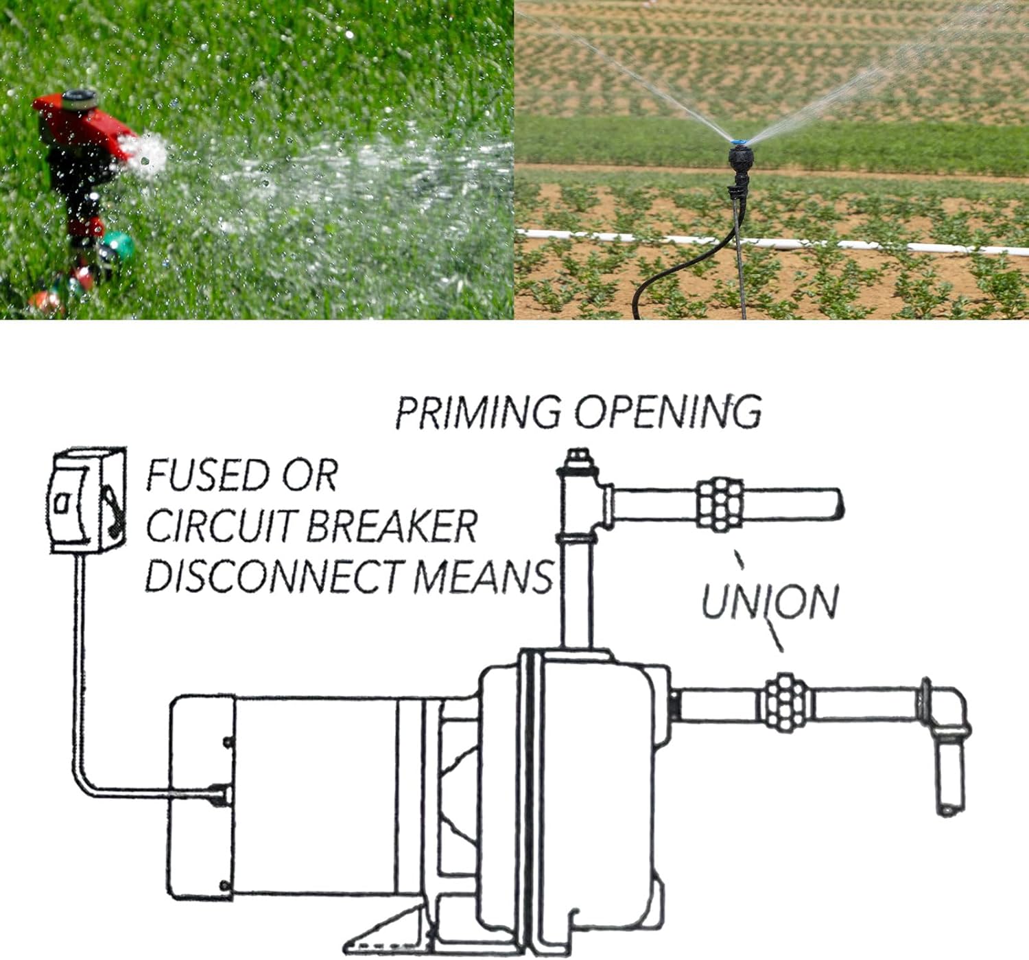 GT15 Self-Priming Centrifugal Pump, 1.5HP, Single Phase Cast Iron Water Pump for Agricultural & Landscape Irrigation
