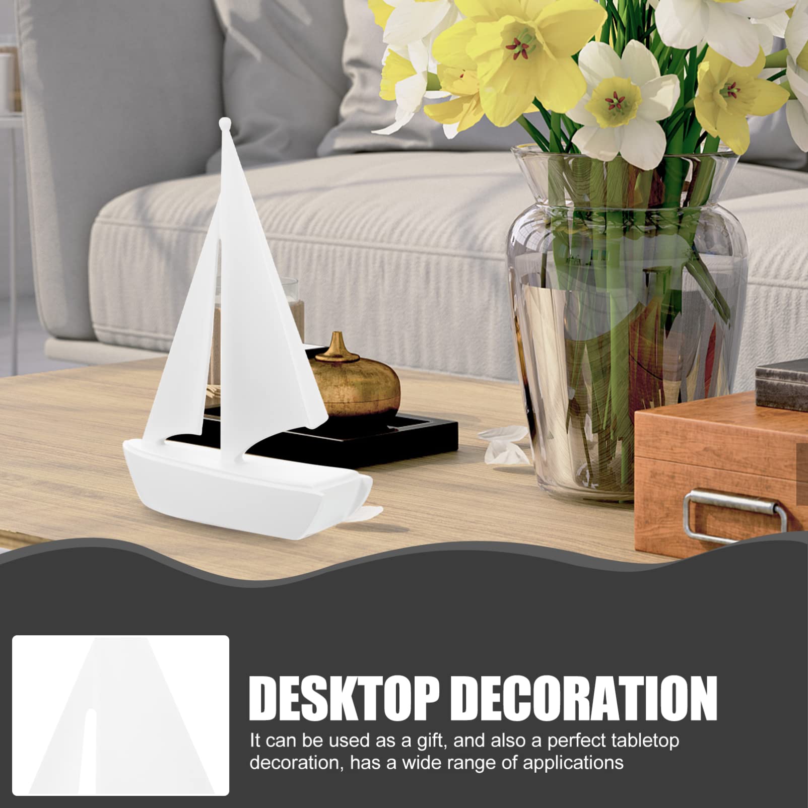 Veemoon Ornamento in Resina Forma Di Barca Vela Decorazione Retrò Per Barca Vela Artigianato Da Tavolo Per Ufficio Arredamento Per Casa Un Unico e Creativo