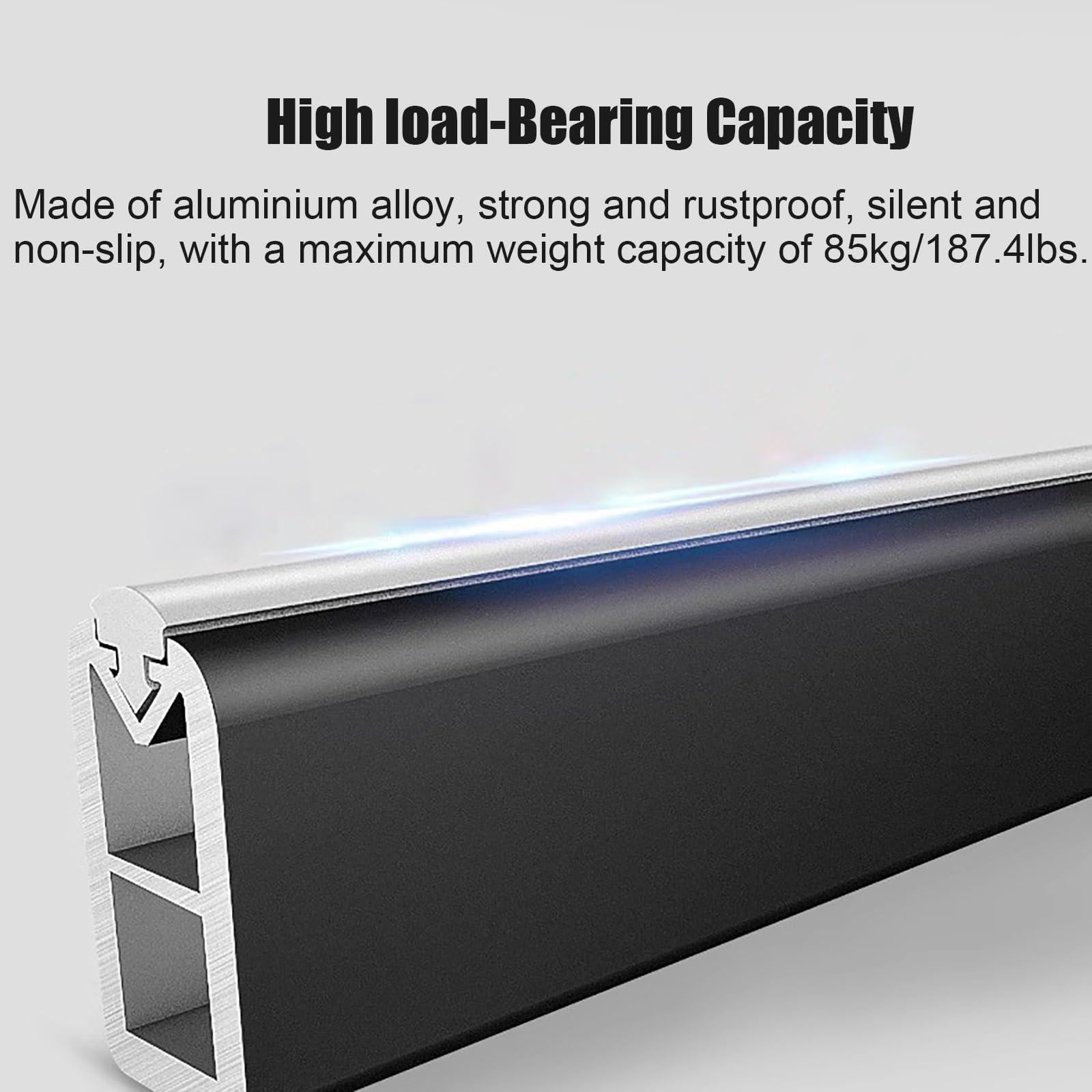 Garderobenstange Aluminium mit Befestigungselementen Kleiderschrank Bar, Heavy Duty abnehmbare Kleiderschrank Kleiderbügel Schiene für Kleiderschränke Schrank Waschküche ( Color : Black , Size : 60cm