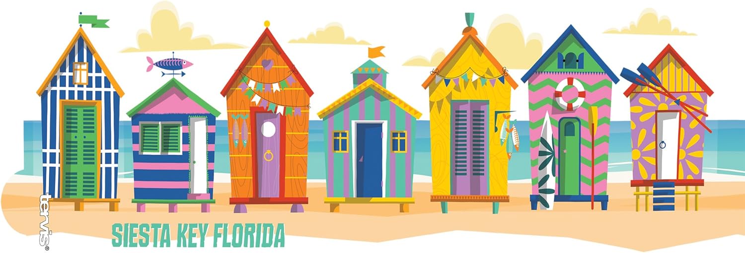 Tervis Florida - Siesta Key Cabanas Tumbler with Wrap and Blue Lid 16oz Mug, Clear - Image 2