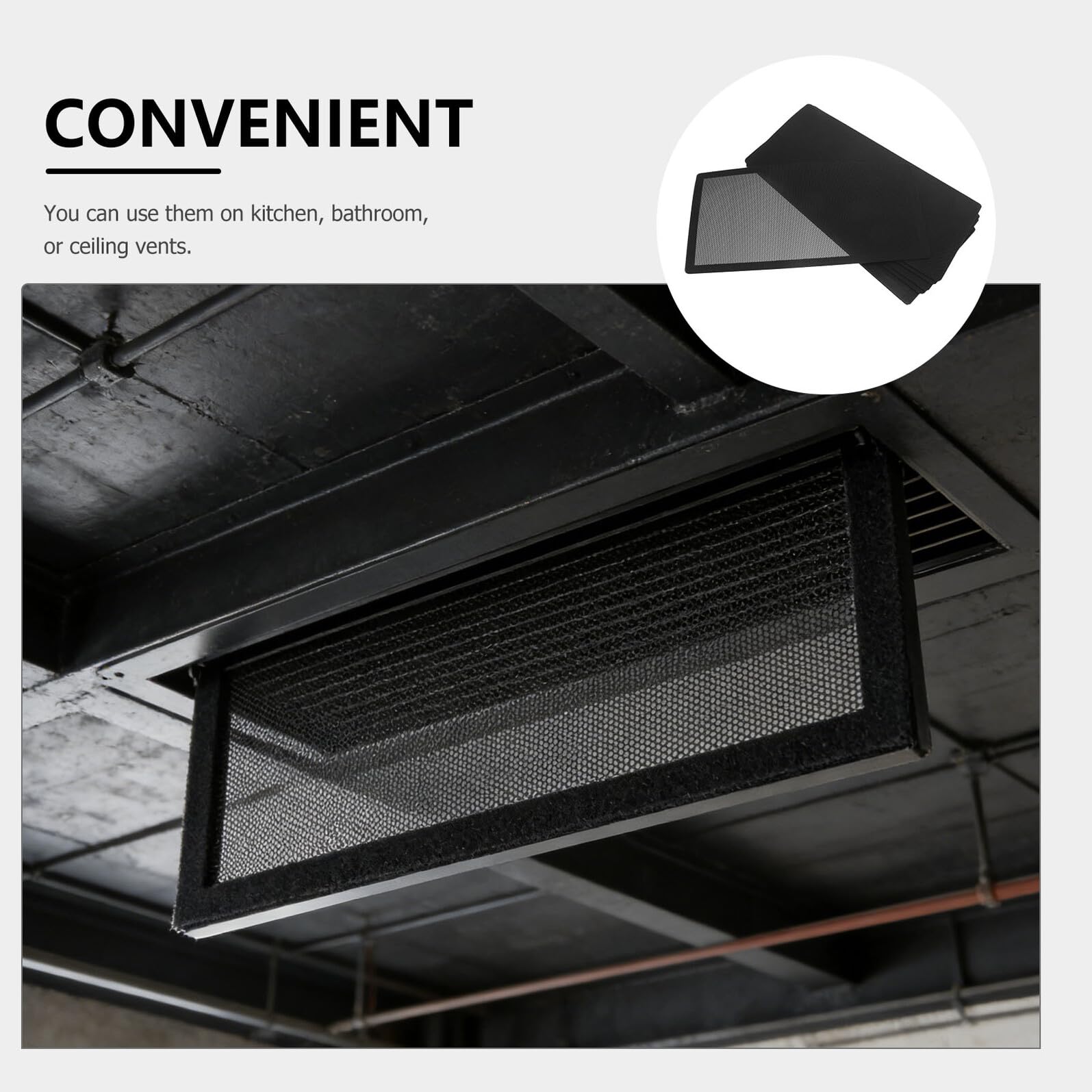 Coperture Magnetiche per Prese D'aria a Soffitto 14x28 Cm, Filtri Antipolvere in Rete Rinforzata, Set 8 Pezzi per Ventilazione Domestica, Facile Manutenzione e