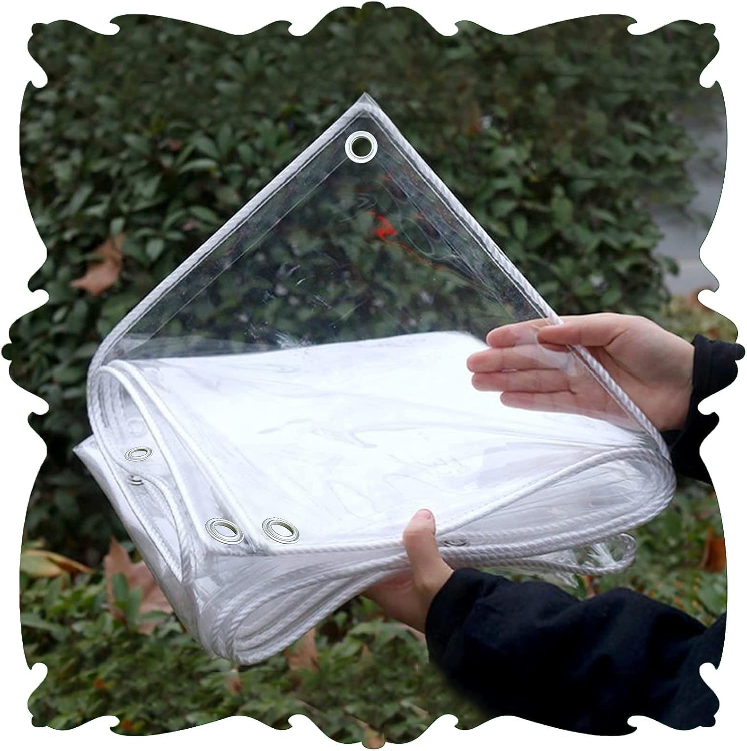 Bâche pour auvent de plantes et terrasse | Bâche transparente robuste 2,7x3,7m en PVC