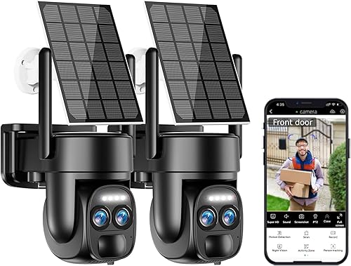 Miniatura 9 de Uniter Cámaras de seguridad solar 4K inalámbricas para exteriores, cámara PTZ WiFi de 8MP 2.4GHz alimentada por batería, sistemas de seguridad para
