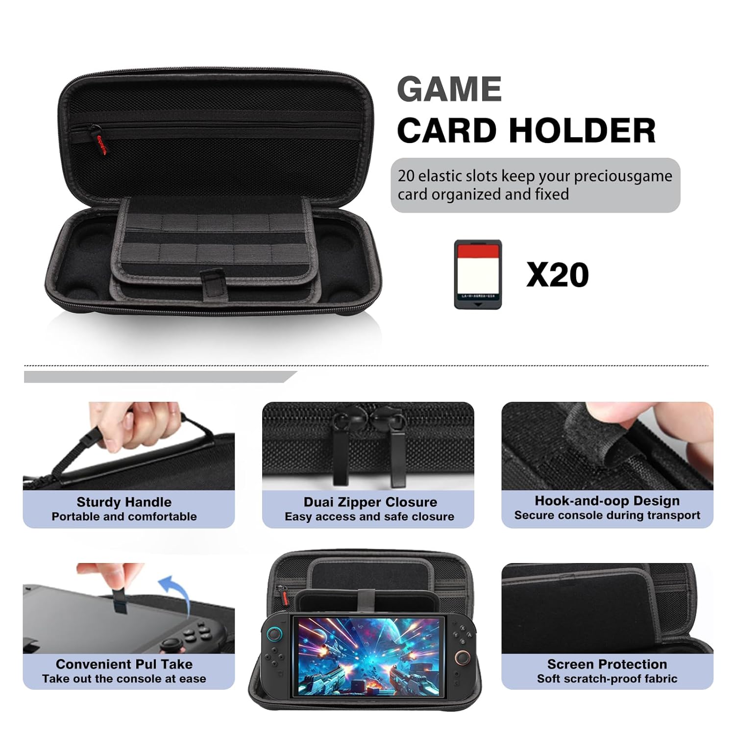 12 in 1 Protection Accessories Kit for Nintendo Switch 2 2025 Model - Carrying Case, Tempered Glass Screen Protector, Crystal Case, Silicone Grip Cover & Thumb Grip Caps | Full Protection Bundle - Image 3