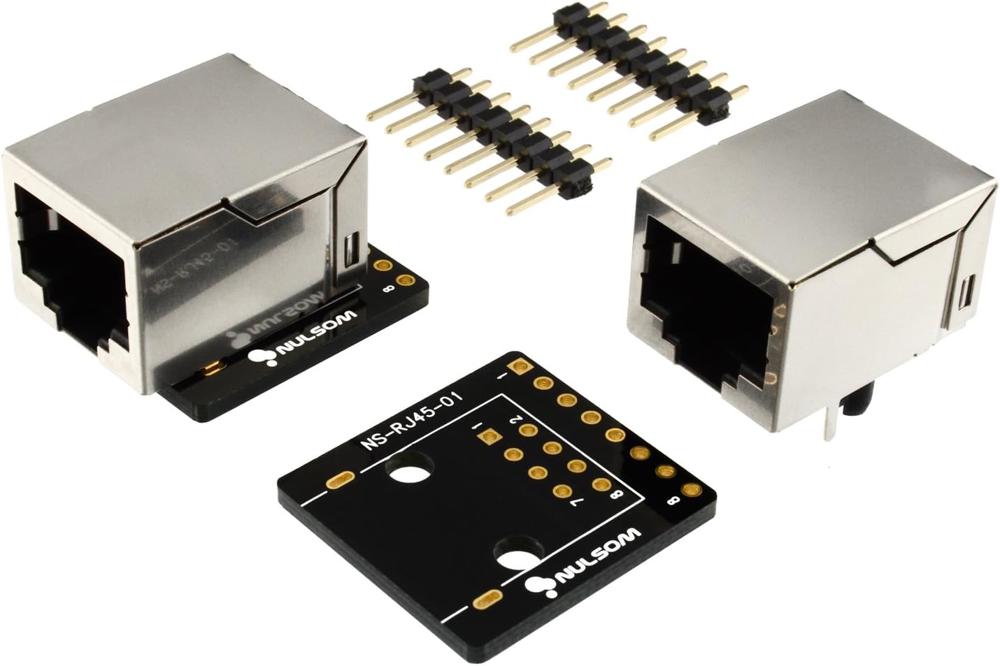 2 Pcs RJ45 8-pin Connector (8P8C) and Breakout Board Kit for Ethernet DMX-512 RS-485 RS-422 RS-232 (Unassambled)