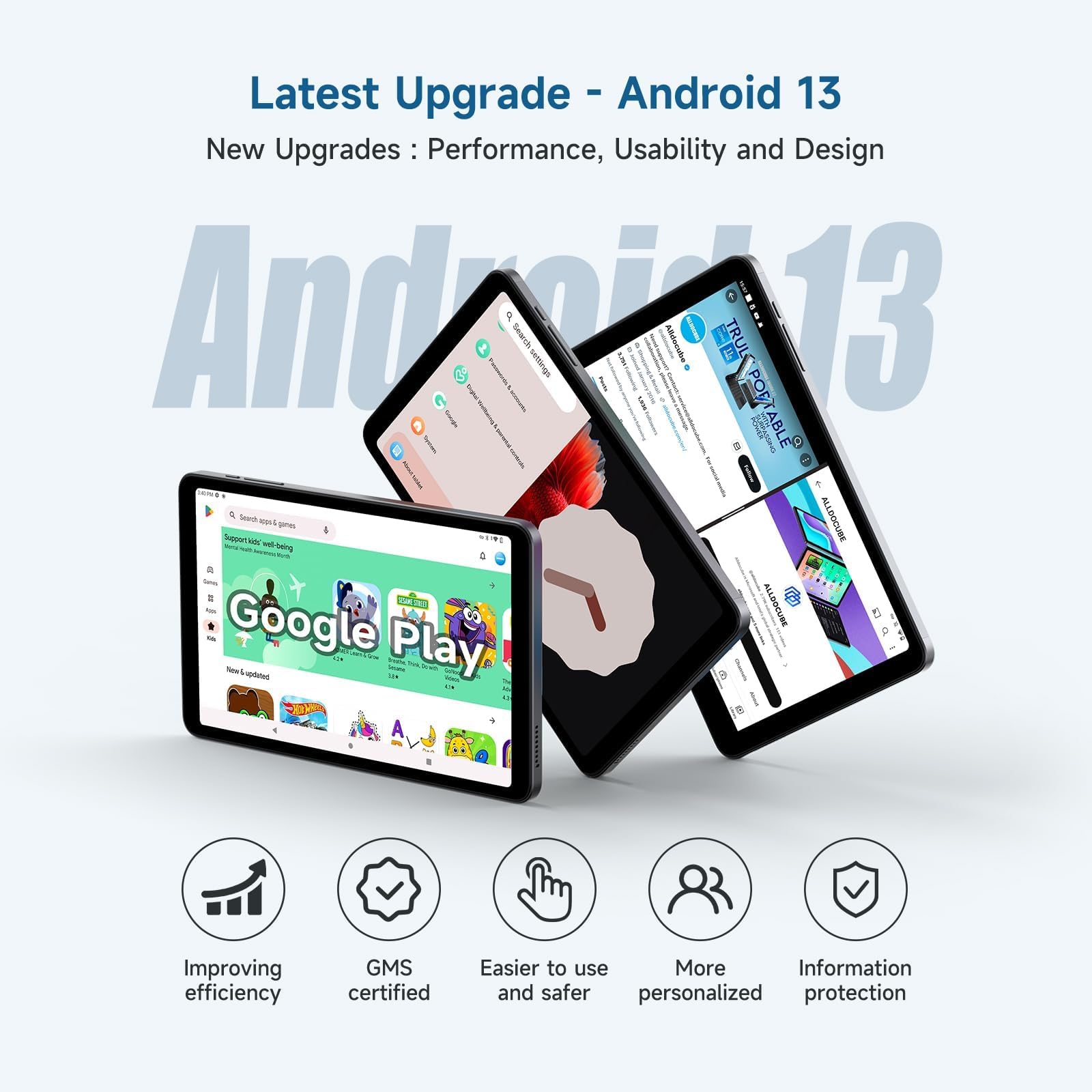 8.4 inch Tablet by ALLDOCUBE, MTK Helio G99 Android 13 Tablet with