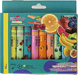 Caneta Marca Texto Bebold Fruits Com 10 Cheirinhos Estojo 106230