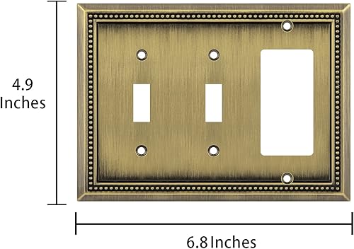 Vista 481 de Henne Bery Sunken Pearls - placa decorativa de pared para interruptor (Palanca simple, 2 unidades, níquel satinado)