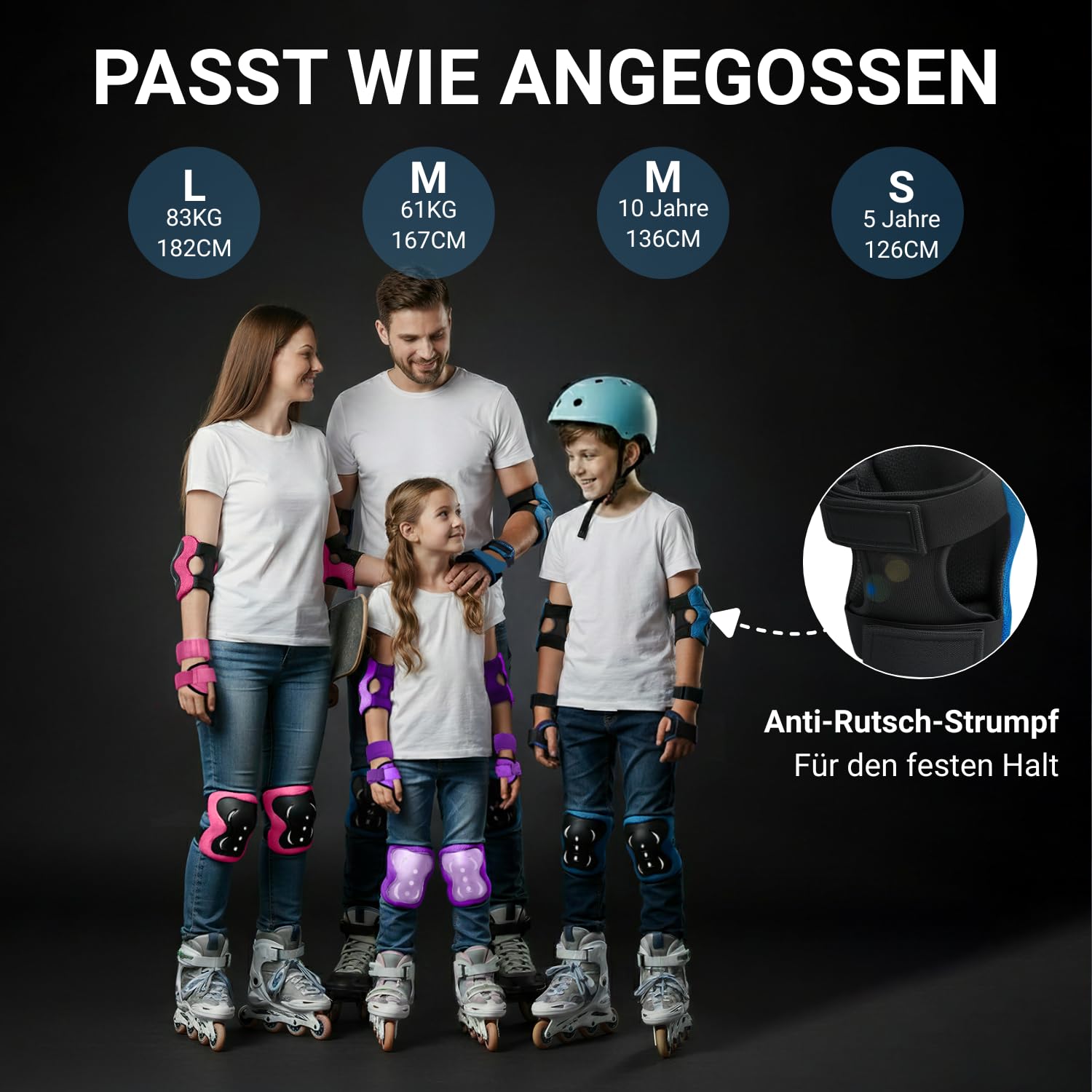 Knieschoner Kinder Schoner Inliner Kinder Knieschützer Inliner Kinder Protektoren Set Schützer Inline Skates Kinder Protektoren Kinder Inliner Schoner Erwachsene Knieschützer Kinder