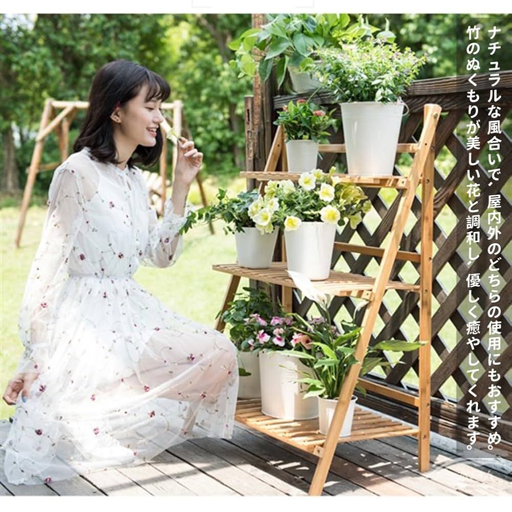 竹　花台　二段　生花 Amazon.co.jp: フラワーラック、フラワースタンド、2段、天然竹