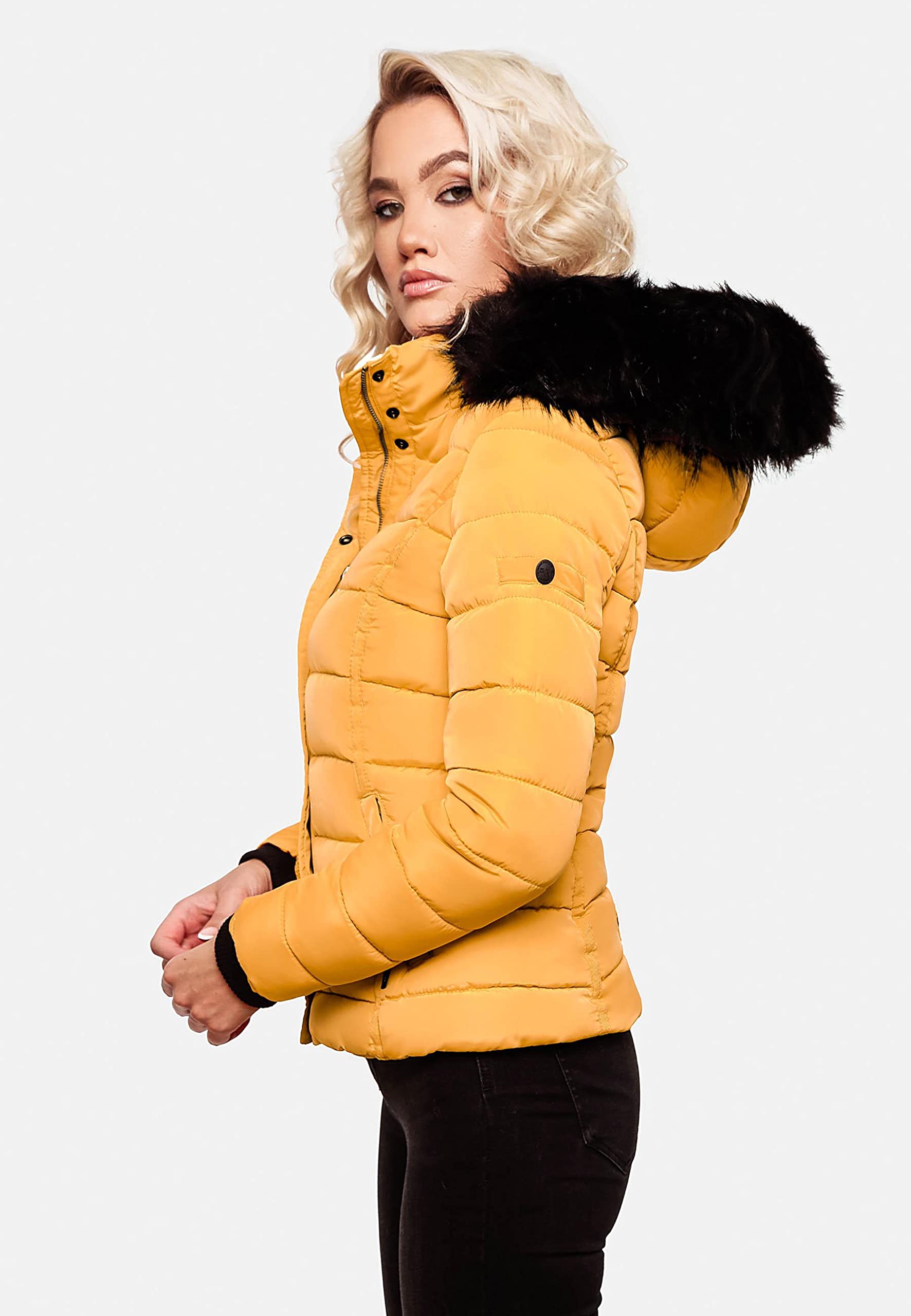 Navahoo Chaqueta Guateada de Invierno para Mujer con Capucha de Pelo sintético Miamor XS-XXL