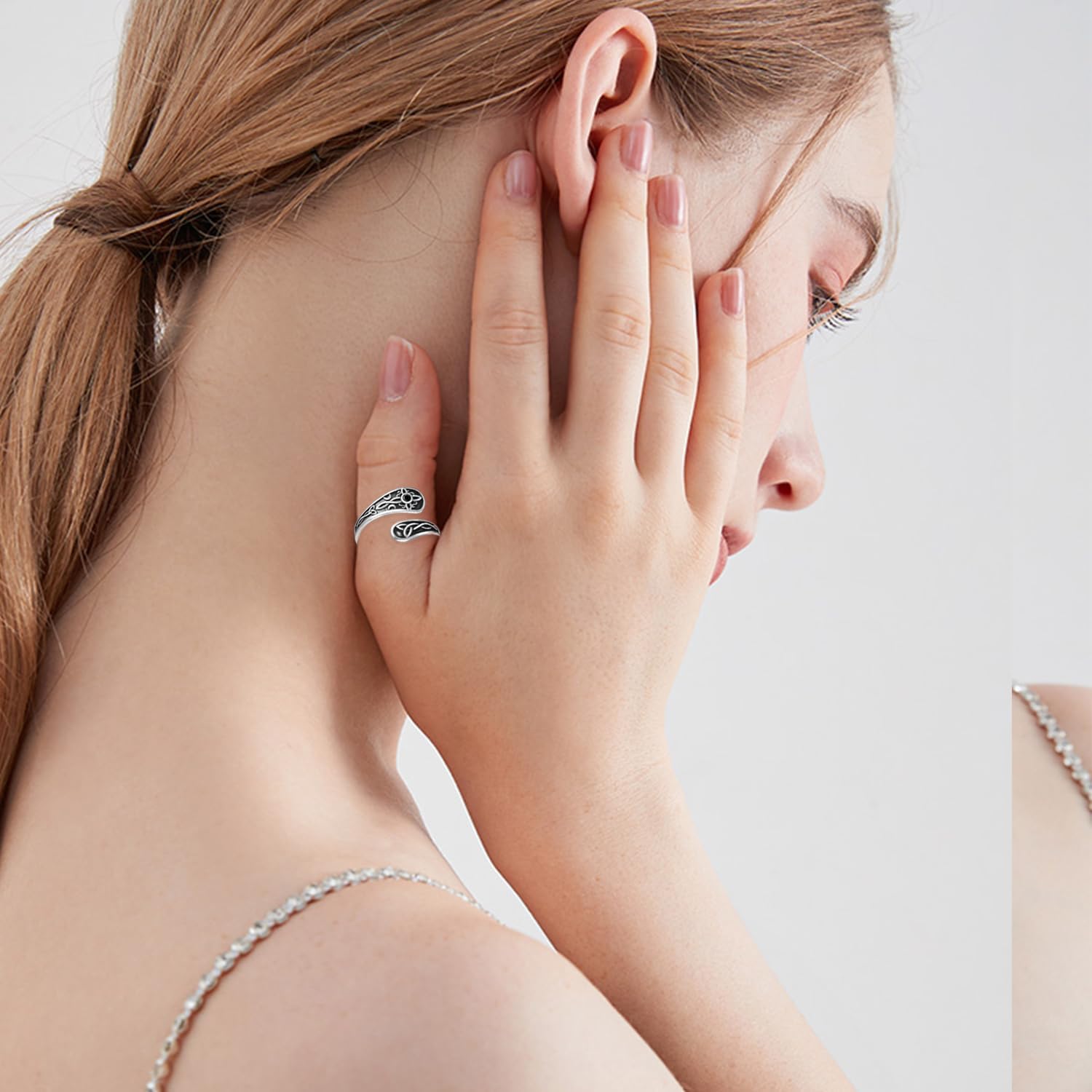 TYSO Witches Knot Ring Sterling Silver Witch Celtic Knot Spoon Rings Jewelry Gifts Women Mom Wife