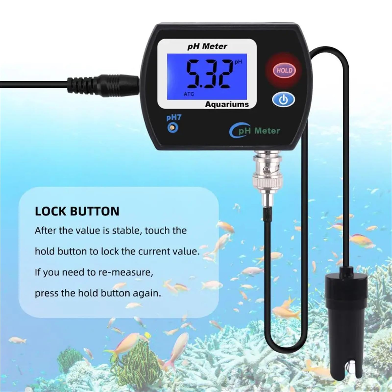 Misuratore PH, Misuratore di pH portatile, penna digitale precisa PH-990, tascabile, for acquario, vino, urina, test del pH LCD con ampio schermo