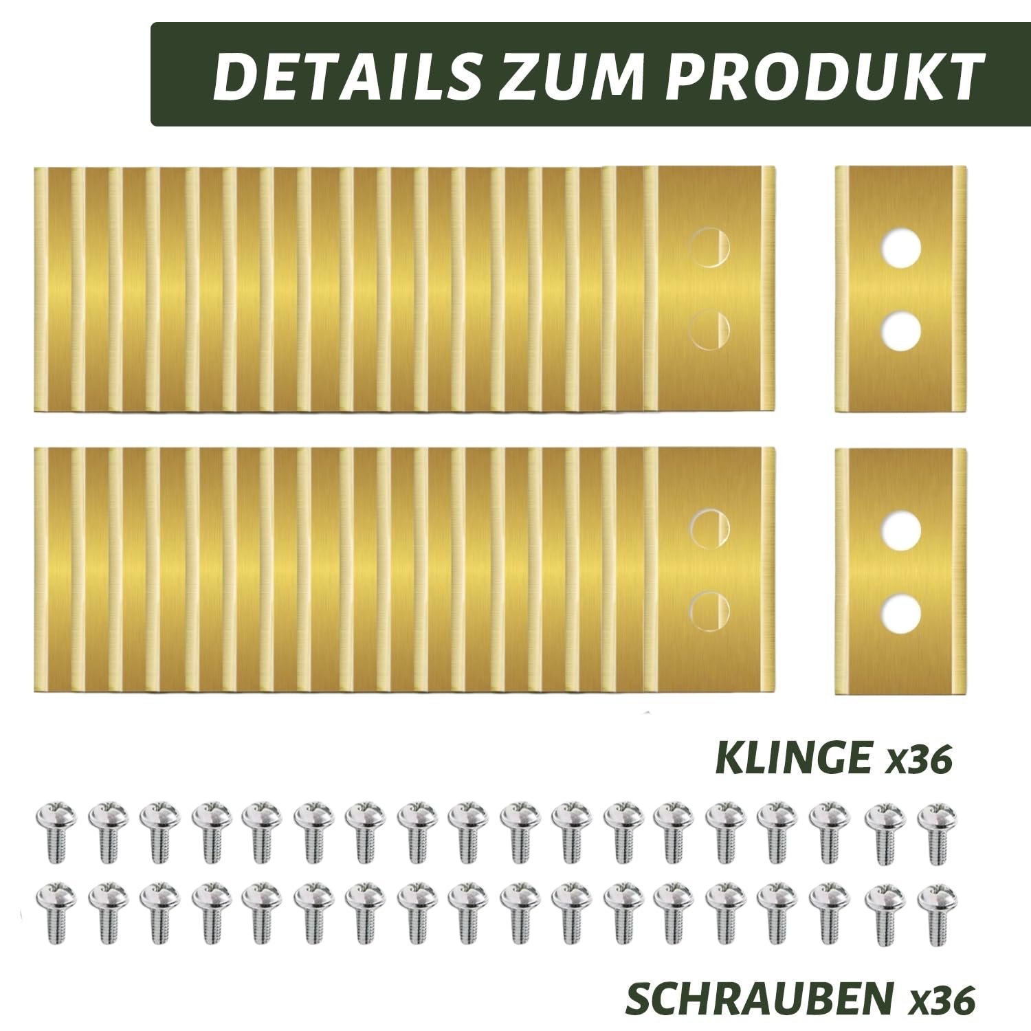 Lot De 36 Lames De Rechange Pour Robot Tondeuse Mammotion Luba Et Yuka - Acier Inoxydable Et Titane - Dimensions 3,5x1,8 Cm - Inclut Vis Et Rondelles