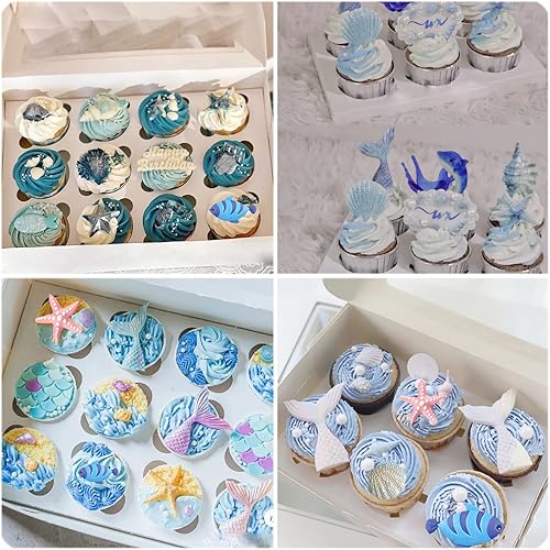 Miniatura 5 de RFGHAC Moldes de silicona de conchas marinas, molde de concha, estrella de mar, molde de caballito de mar, tortuga de chocolate, moldes de chocolate