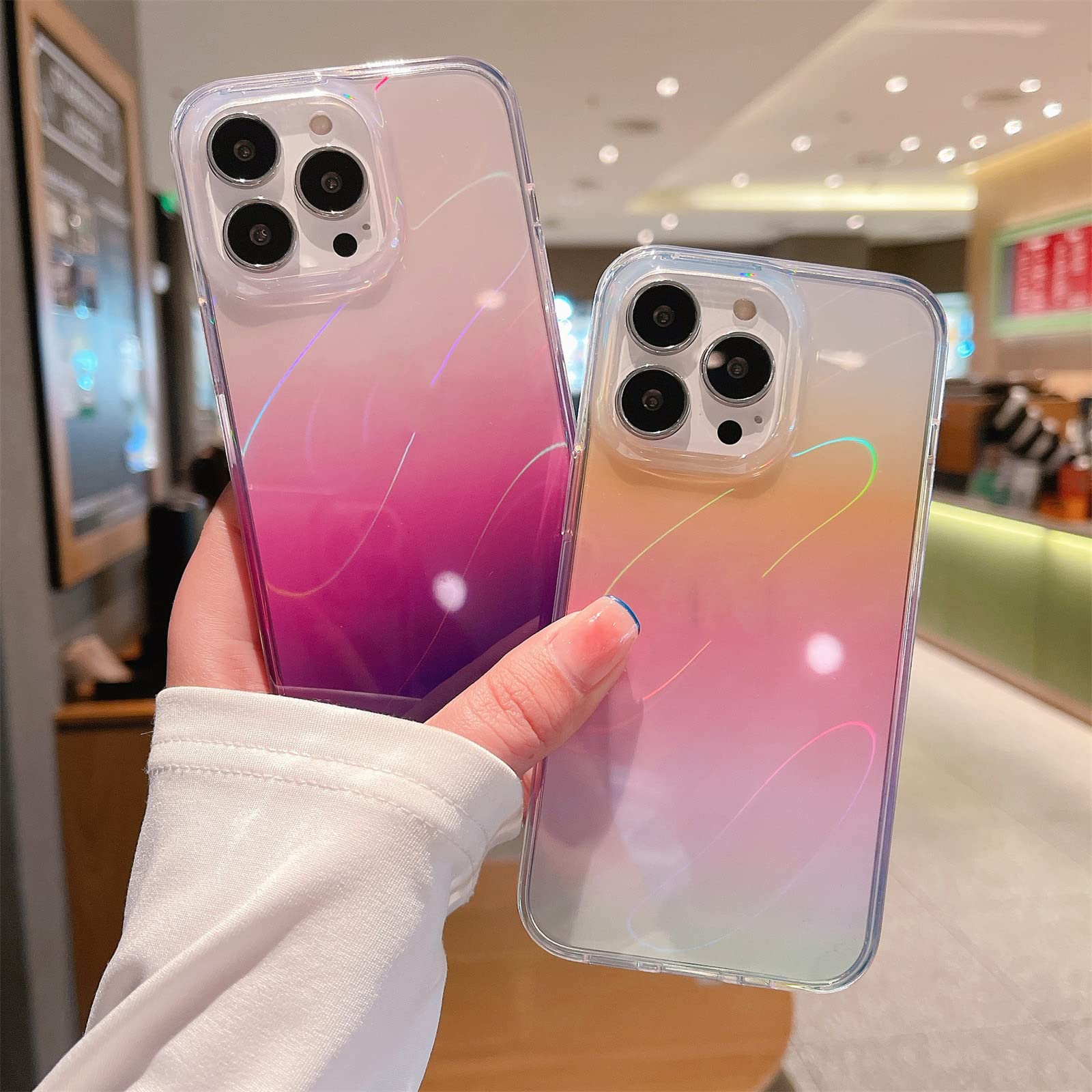 Amazon.co.jp: 色が変わるクリアケース Iphone 14 Pro Max 虹色ケース