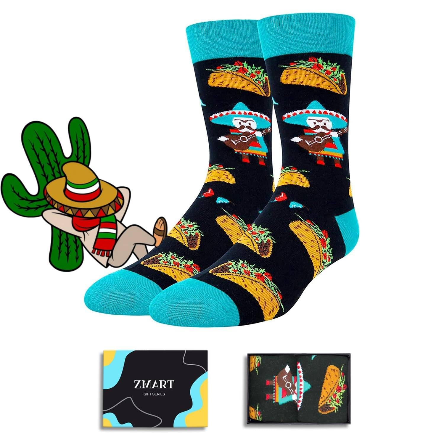 Funny Food Socks - Men Food Gifts, Bacon Taco Pizza Burger Socks, Teen Valentine Gifts