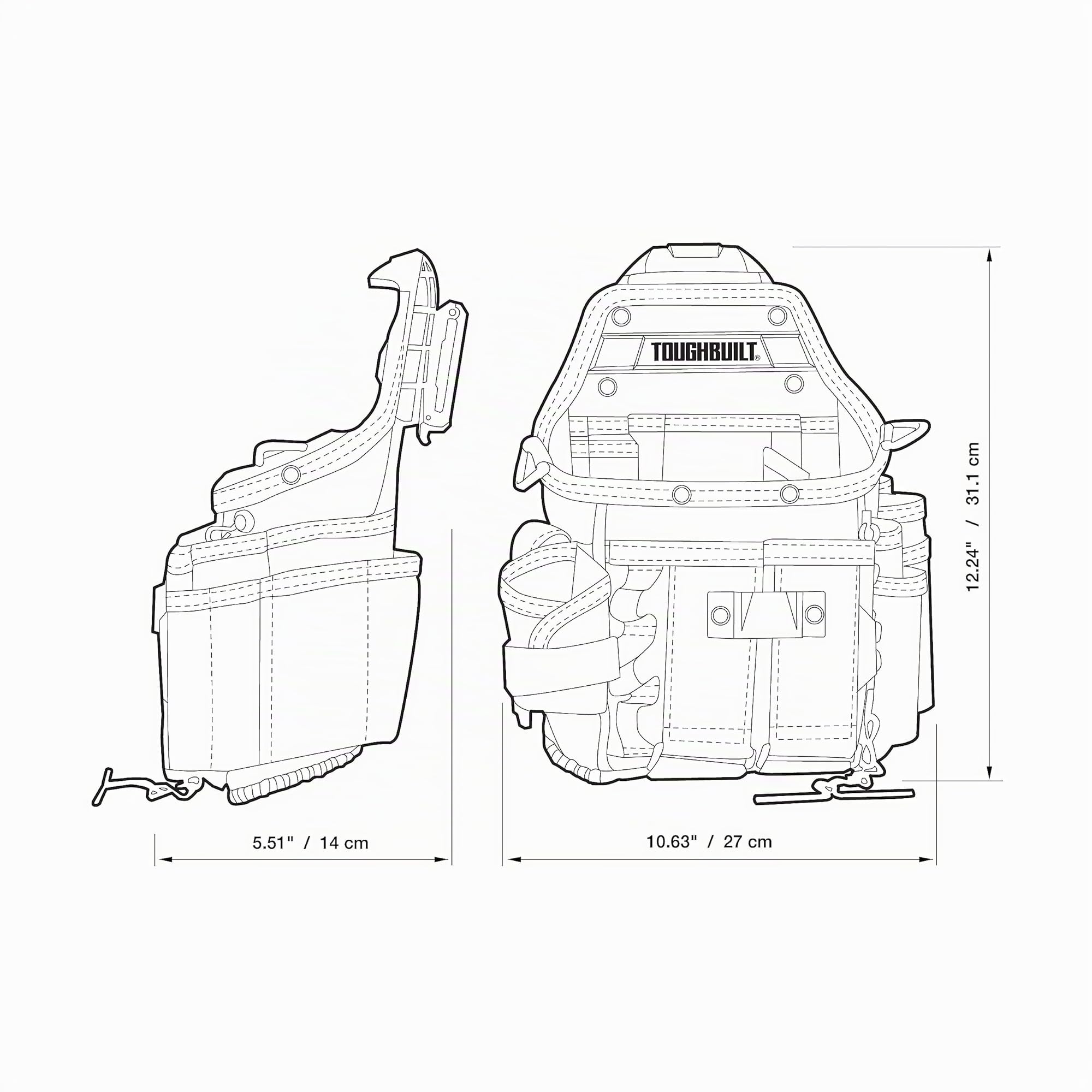 TOUGHBUILT TOU-CT-34 Small Electricians Pouch