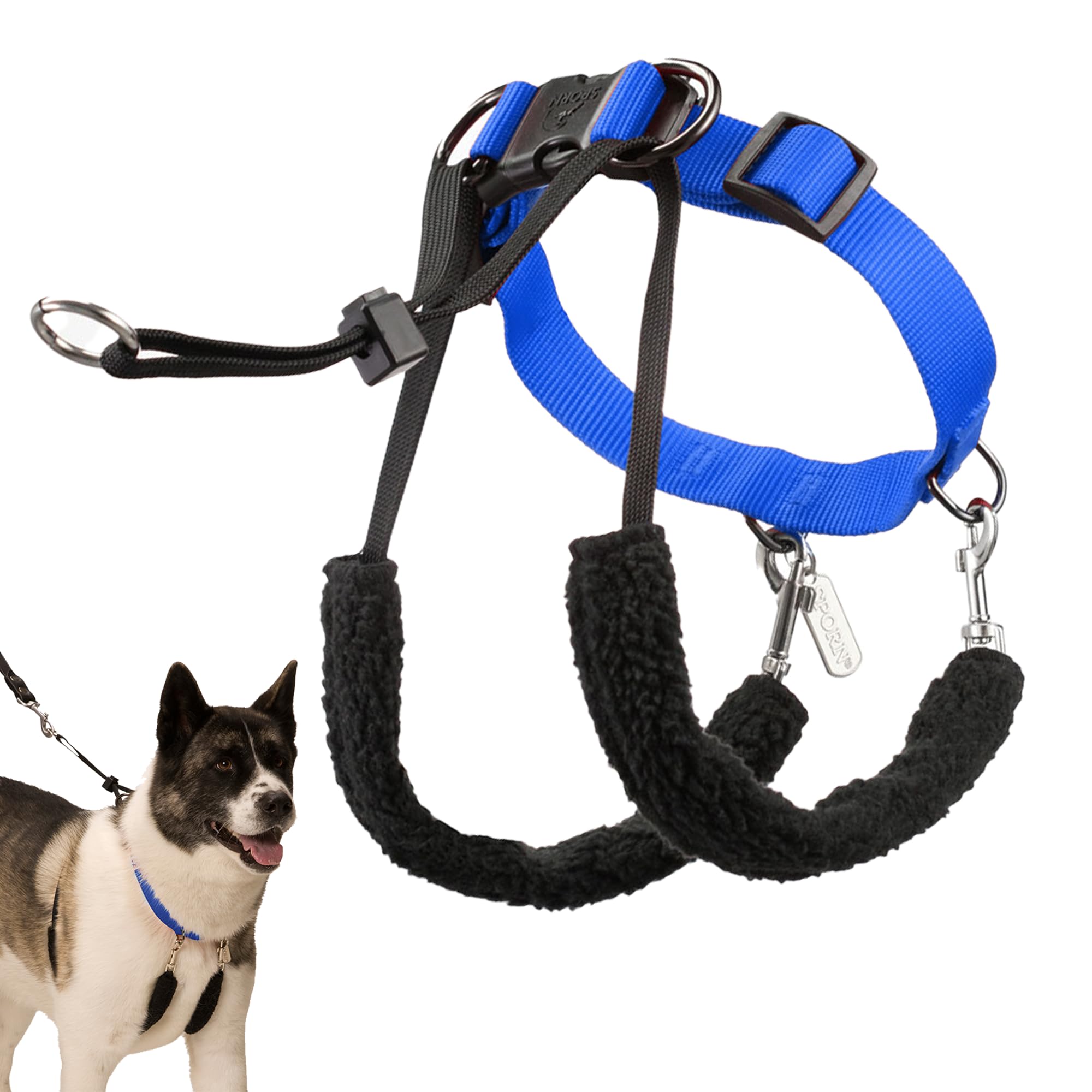 Sporn Arnés para perro con cabestro, talla XL, color azul