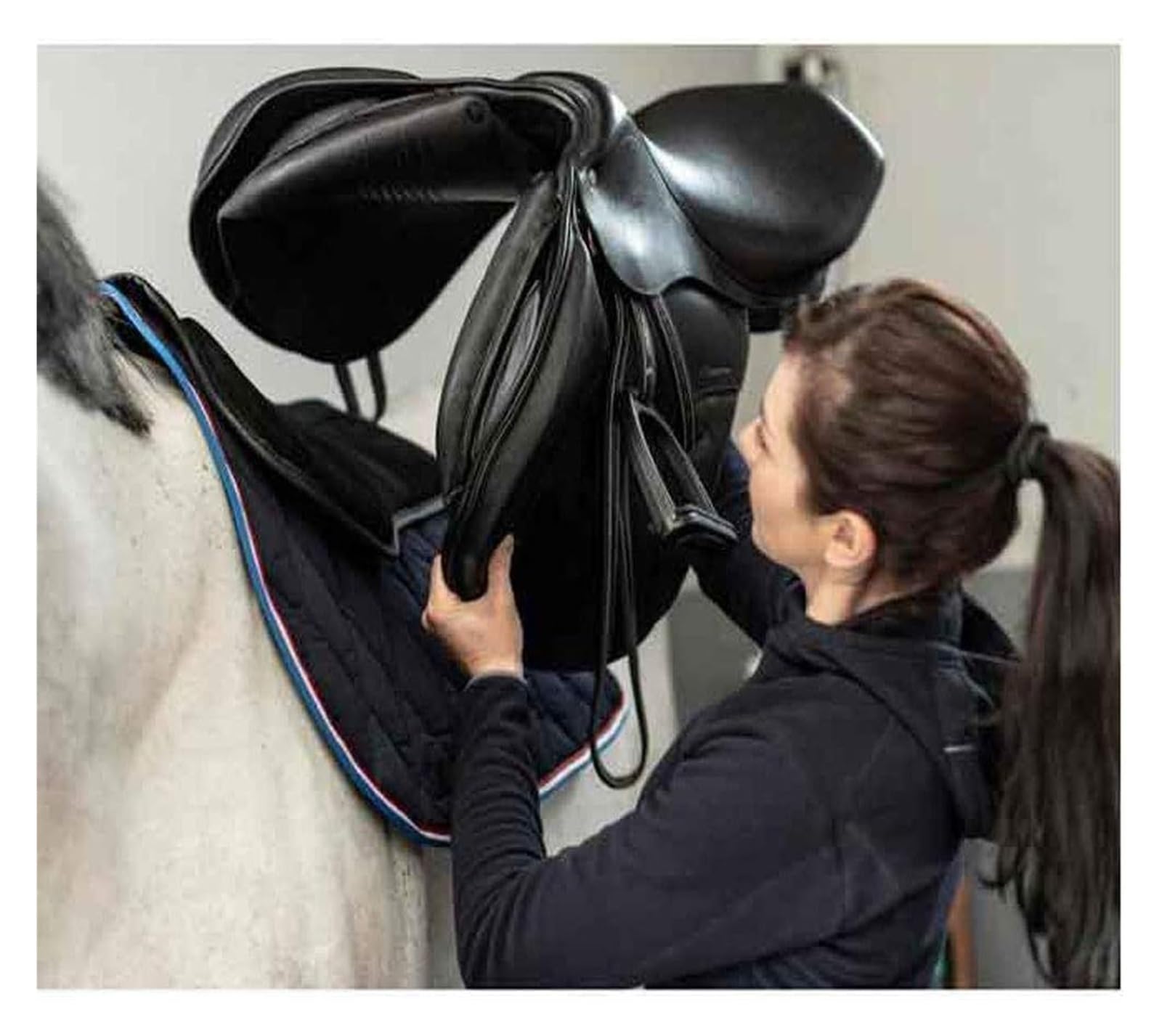 Mantilla amortiguadora ecuestre， Almohadilla de silla de montar for caballos, almohadilla de equilibrio de espuma for deportes ecuestres, almohadilla de silla de montar con amortiguación estable y cóm