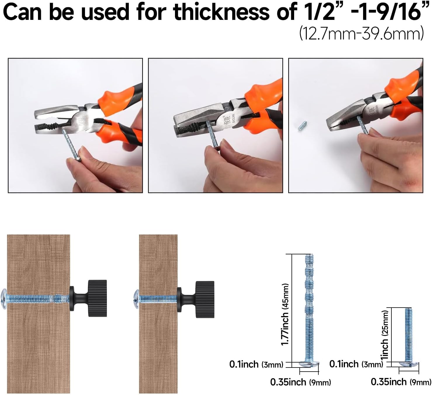 25 Pack Matte Black Cabinet Knobs for Kitchen Cabinets and Dresser Drawers，Round Single Hole Hardware Handles Pulls，Cupboard Drawer Knob