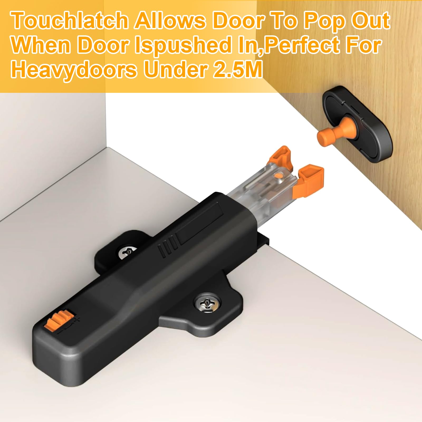 4 Push Pull per Ante - Chiusura Magnetica A Pressione - Chiusura A Pressione per Porta - Adatto A Tutte Le Porte Del Gabinetto, Facile da Installare E Durevoli