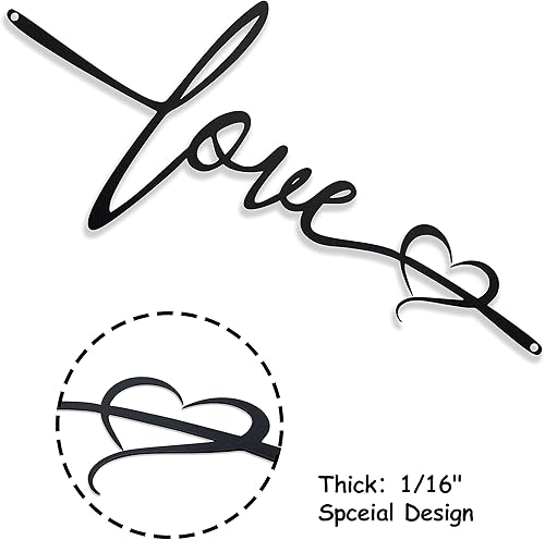 Miniatura 5 de BiaGift Decoración de pared de cruces, letreros de amor para el hogar, decoración de pared de cruz de metal, decoraciones de pared colgantes