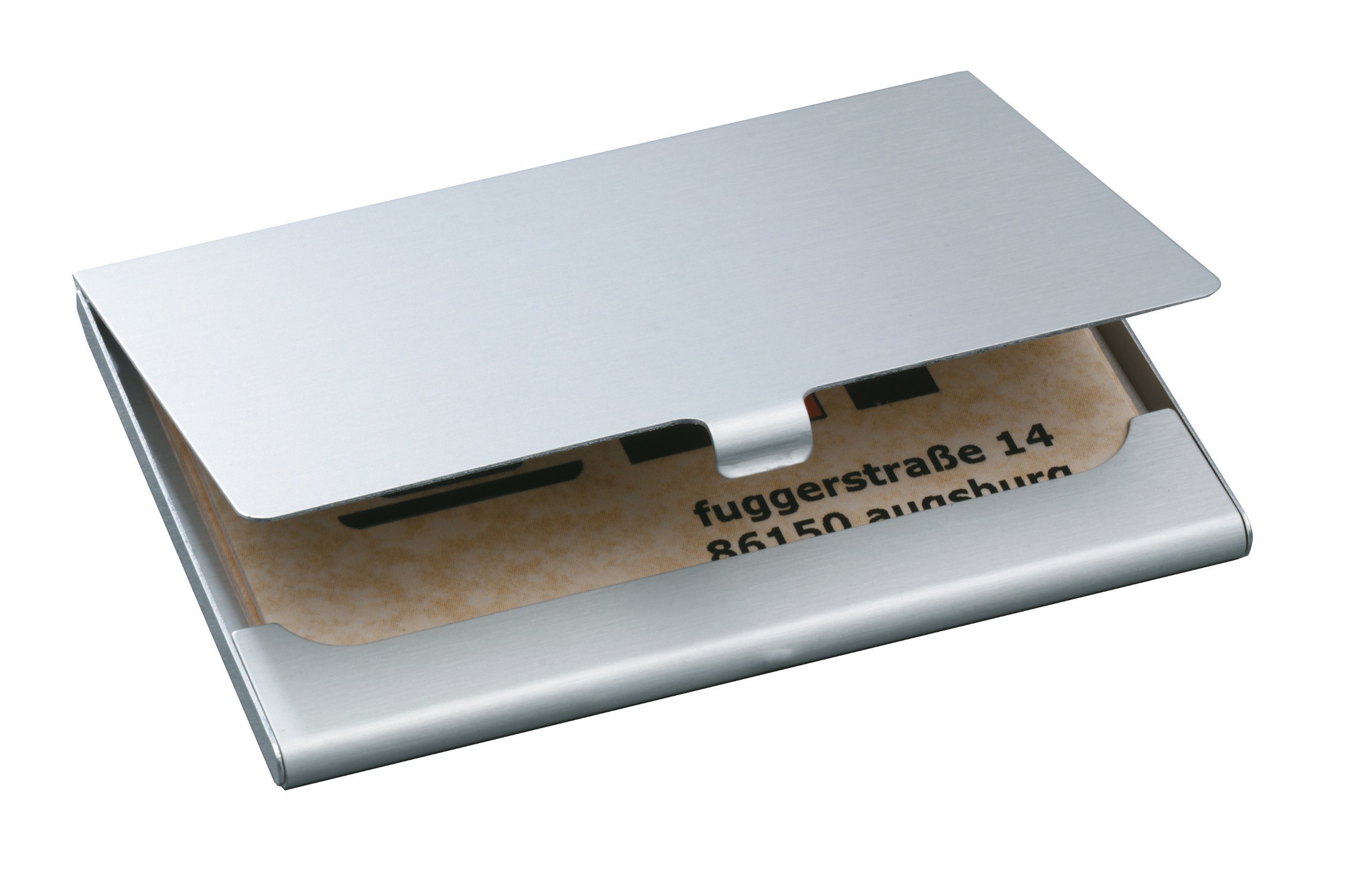 SIGEL VZ135 Business Card Case, aluminium, for 15 cards (9,1 x 5,8 cm), silver / matt
