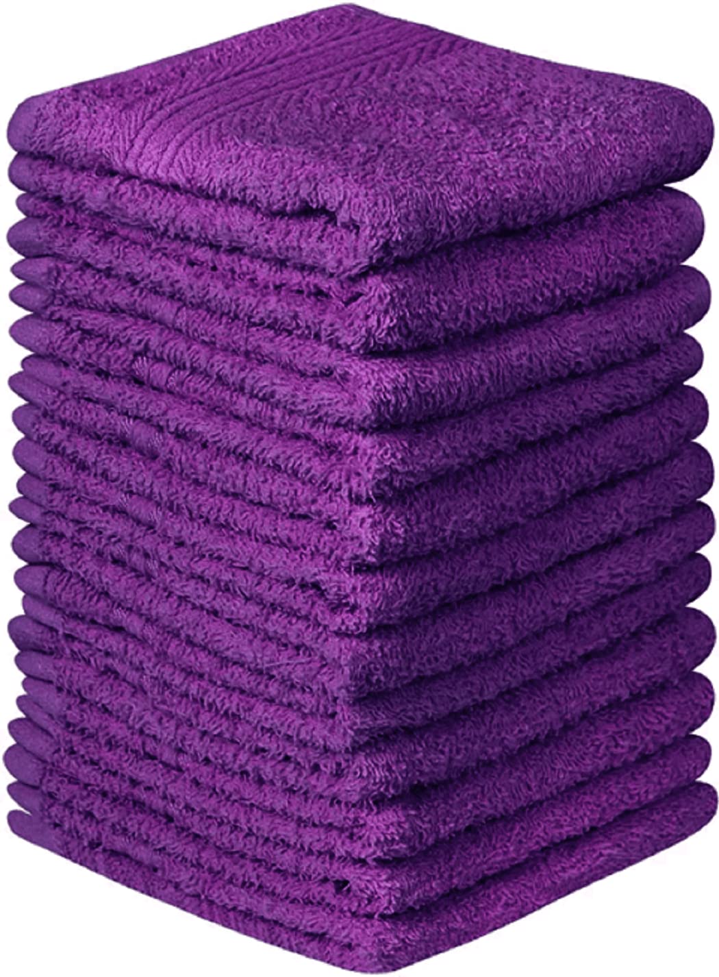 Diamond Tex Pack of 12 Face Cloth (30 x 30 cm, 500-GSM) Luxury Super Soft 100% Egyptian Cotton Flannel Washcloth Set Gym, Golf, Spa Quick Dry Hotel Quality Fingertip Face Towels (Purple)