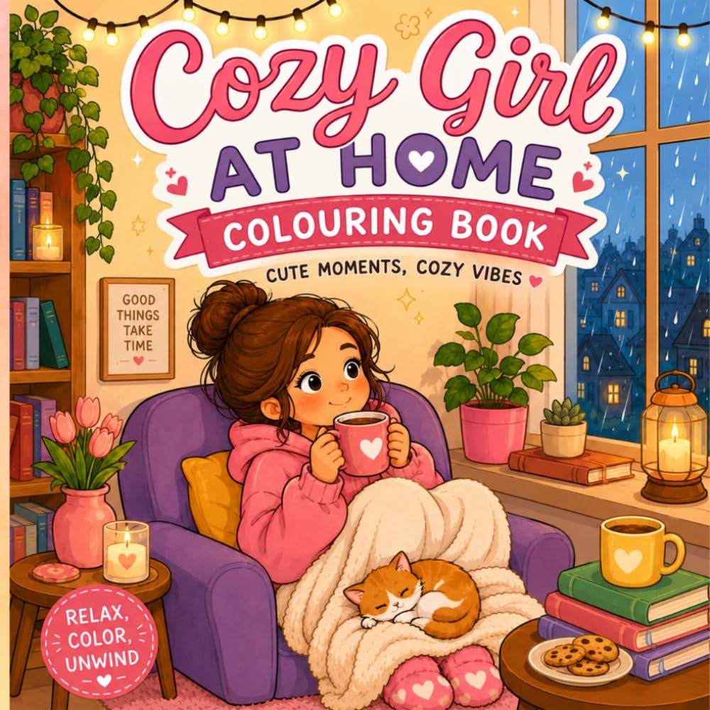Cozy Girl at Home Colouring Book: Cozy Corners & Happy Moments