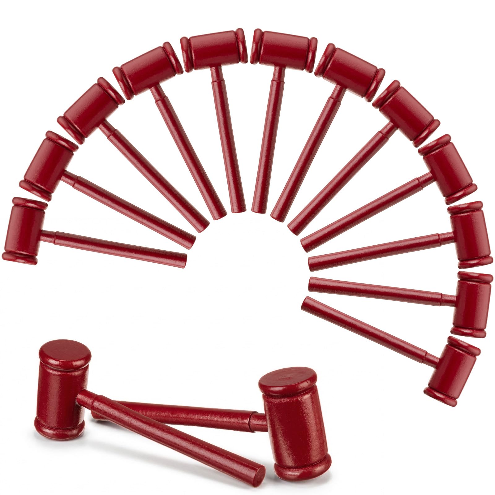 12 Pcs Mini/Large Wooden Gavels Bulk Halloween Prop, 6.89''x2.36''x1.38''