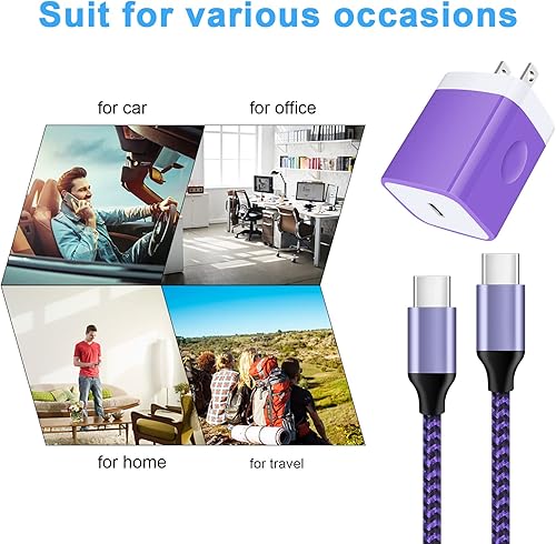 Miniatura 7 de Bloque de cargador USB tipo C para Samsung Galaxy A15 5G A14 A13 5G A23 A54 A53 A03s A24 A25 S23 Z Fold5 S21 FE Z Flip5 S22 Note21, iPhone 15 Pro,