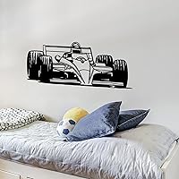 Vista 2 de Vinyl Wall Decal Sports Open-Wheel Car Racing Race Boys Room Bedroom Decor Large Stickers Mural (ig1429) Black