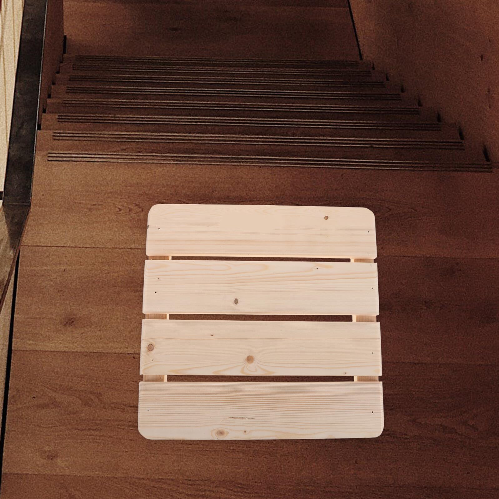 rutschfeste Holz Duschmatte Massives Kiefernholz mit Erhöhter Lamellenstruktur Rutschfestes Spa bodenpodest für Badezimmer Sauna Pool und Wellnessbereiche