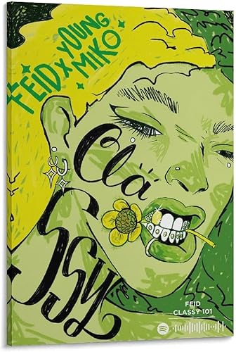 Feid Classy 101 - Póster de lienzo para decoración de dormitorio, paisaje, oficina, San Valentín, cumpleaños, regalo, marco, estilo 12 x 18 pulgadas