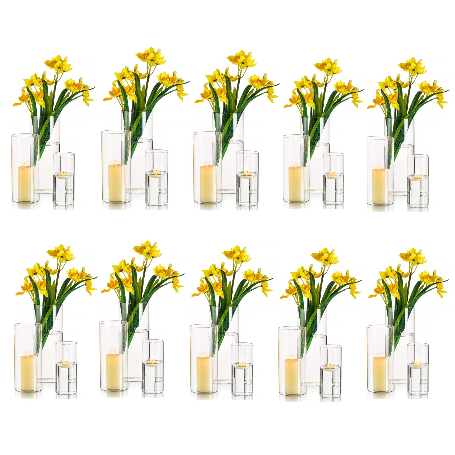 Ronde bloemenvaas/bloemenvazen 19 x 30 cm transparant glas - Vazen