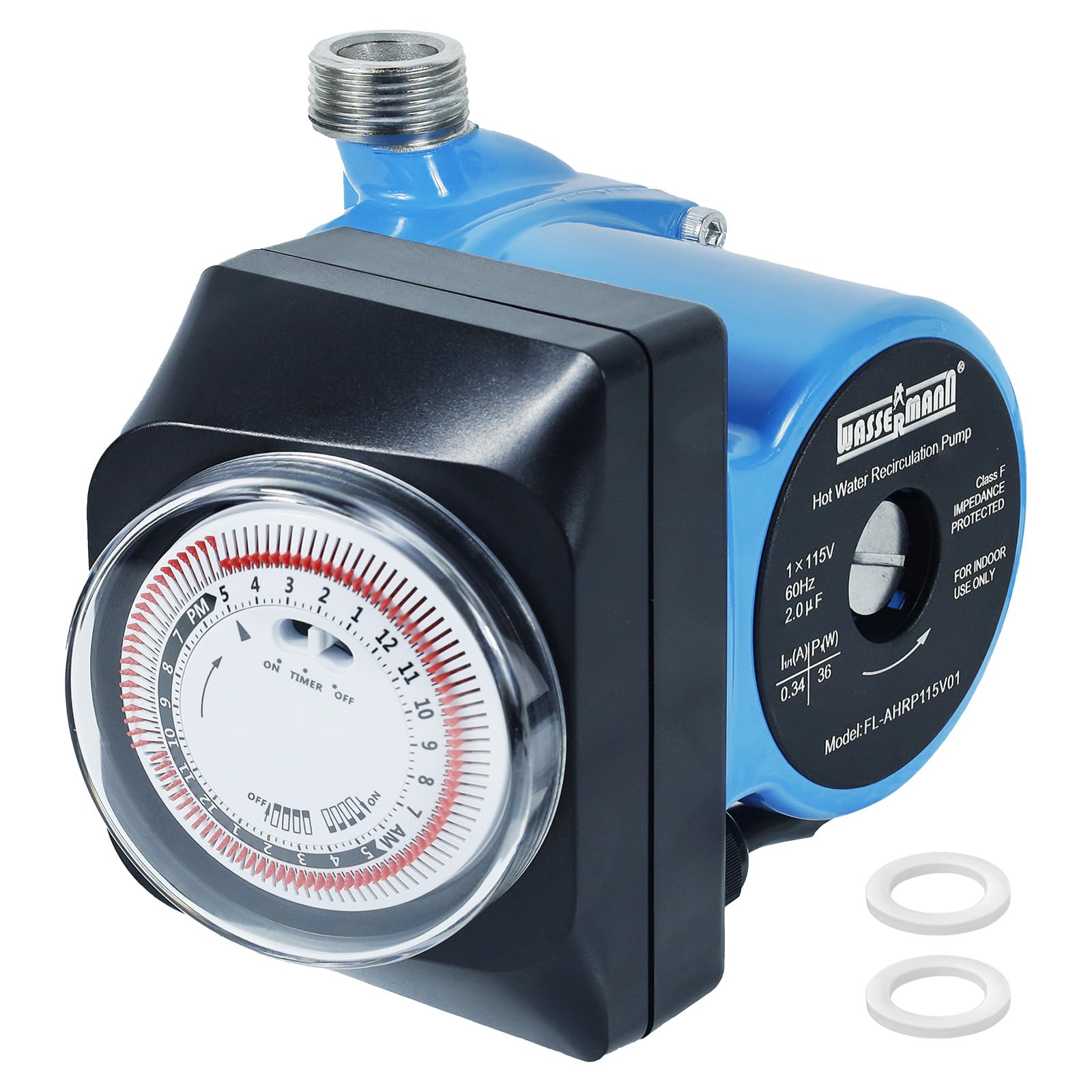 Photo 1 of Wassermann Instant Hot Water Recirculating Pump for Tank Water Heater, Hot Water Circulation Pump with Timer Control Stainless Steel Head For House Domestic