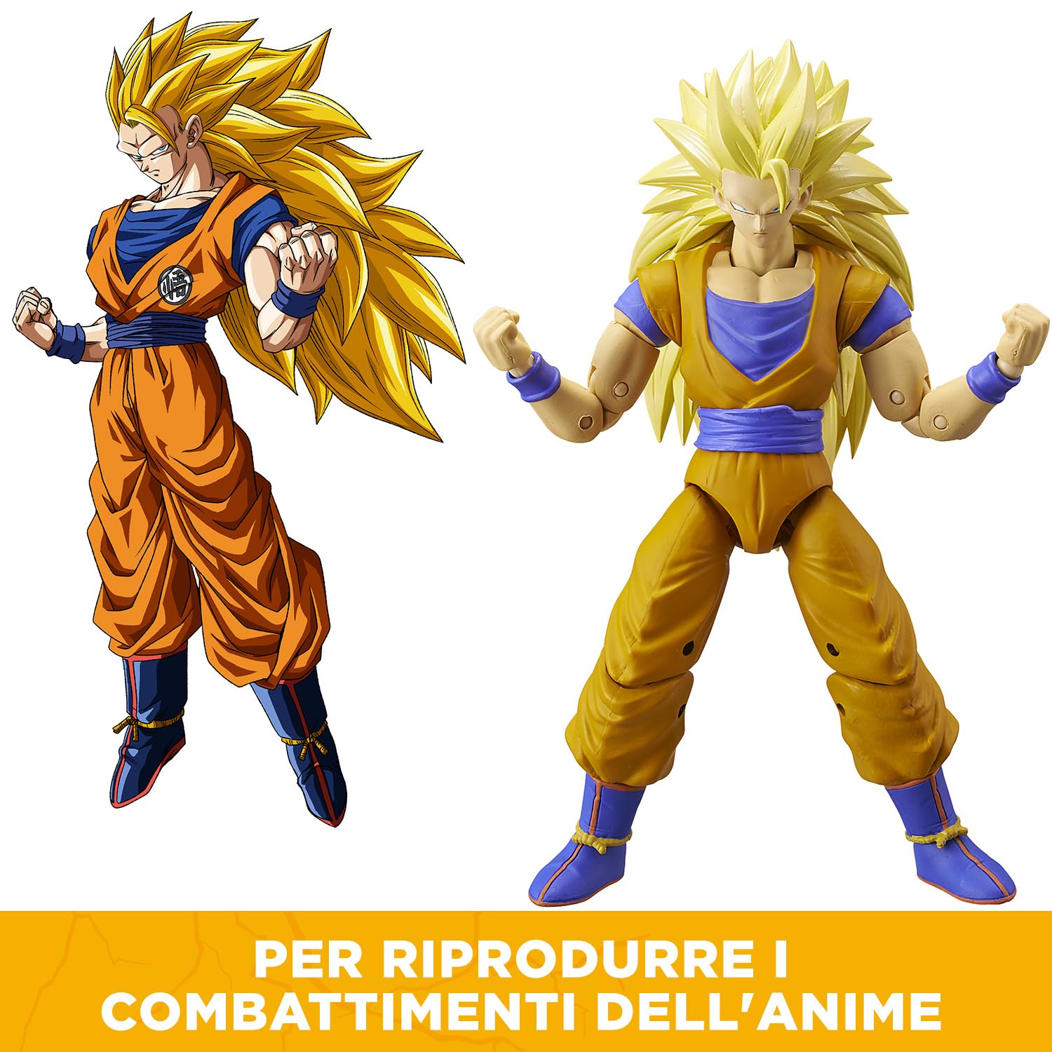 Dragon Ball Super Bandai Figurina Dragon Stars 17 cm - Super Saiyan 3 Goku - Licenza ufficiale Dragon Ball - Figurina articolata Super Saiyan 3 Goku - Giocattolo per bambini 4 anni e + - 36184J