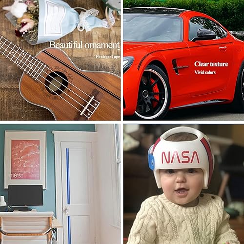 Miniatura 4 de Cinta de rayas para automóvil, calcomanías de vinilo para bricolaje, calcomanías brillantes para motocicleta, puerta de casa, instrumento musical de