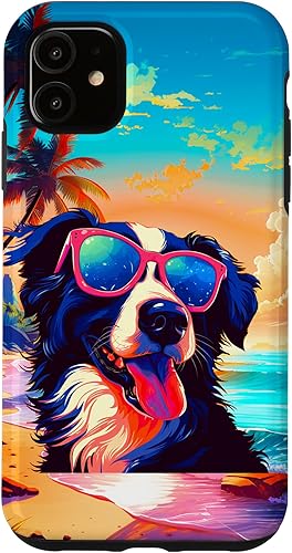 Miniatura 7 de Funda para iPhone 14, diseño divertido y divertido para amantes de los perros, playa, mar, niños y niñas