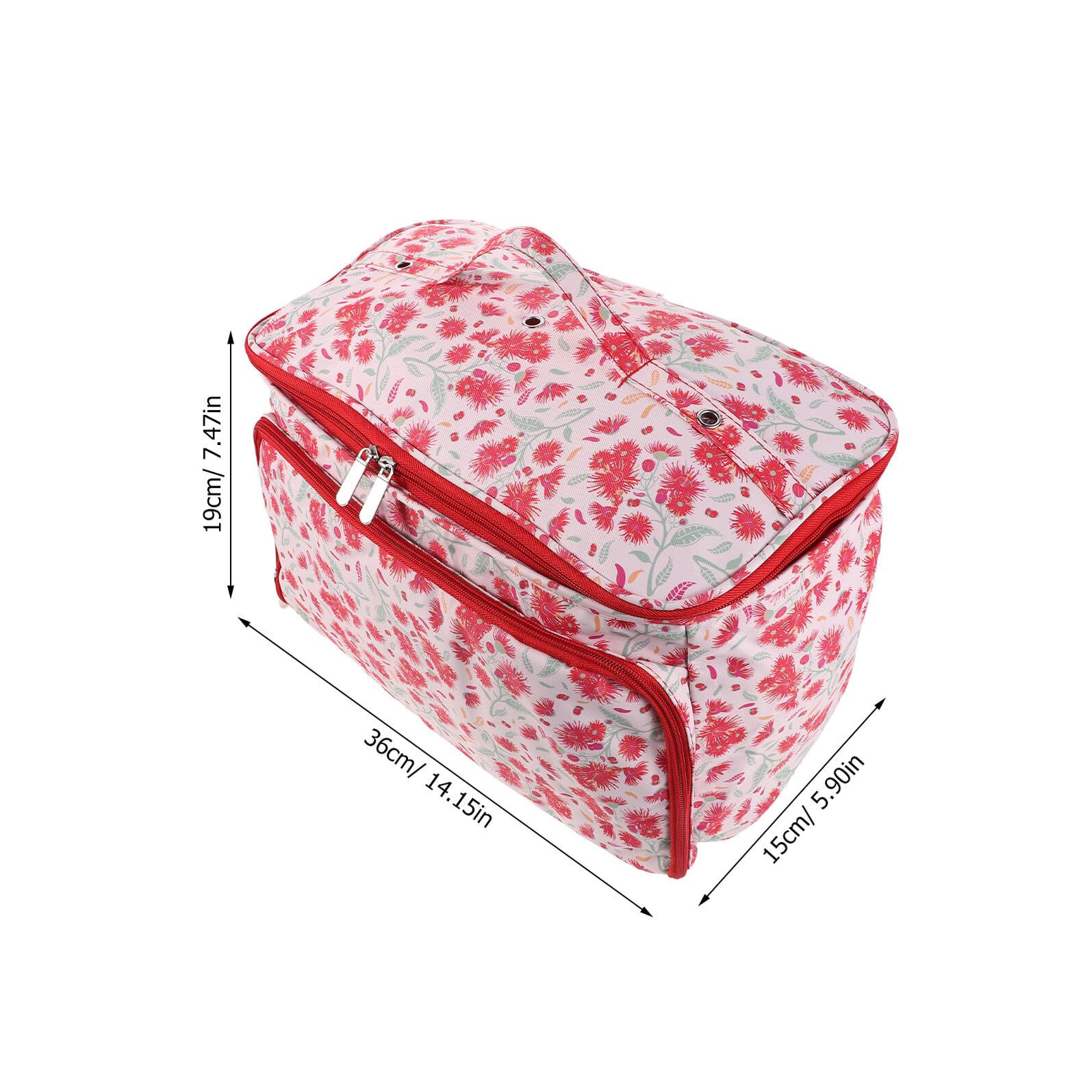 Aufbewahrungstasche für Strickgarn Häkelnadeln Wetterfeste Outdoor Garnbox mit Pusteblumenstickerei Geräumig Handlich Rot mit Trageschlaufe Häkel Organizer für Reisen