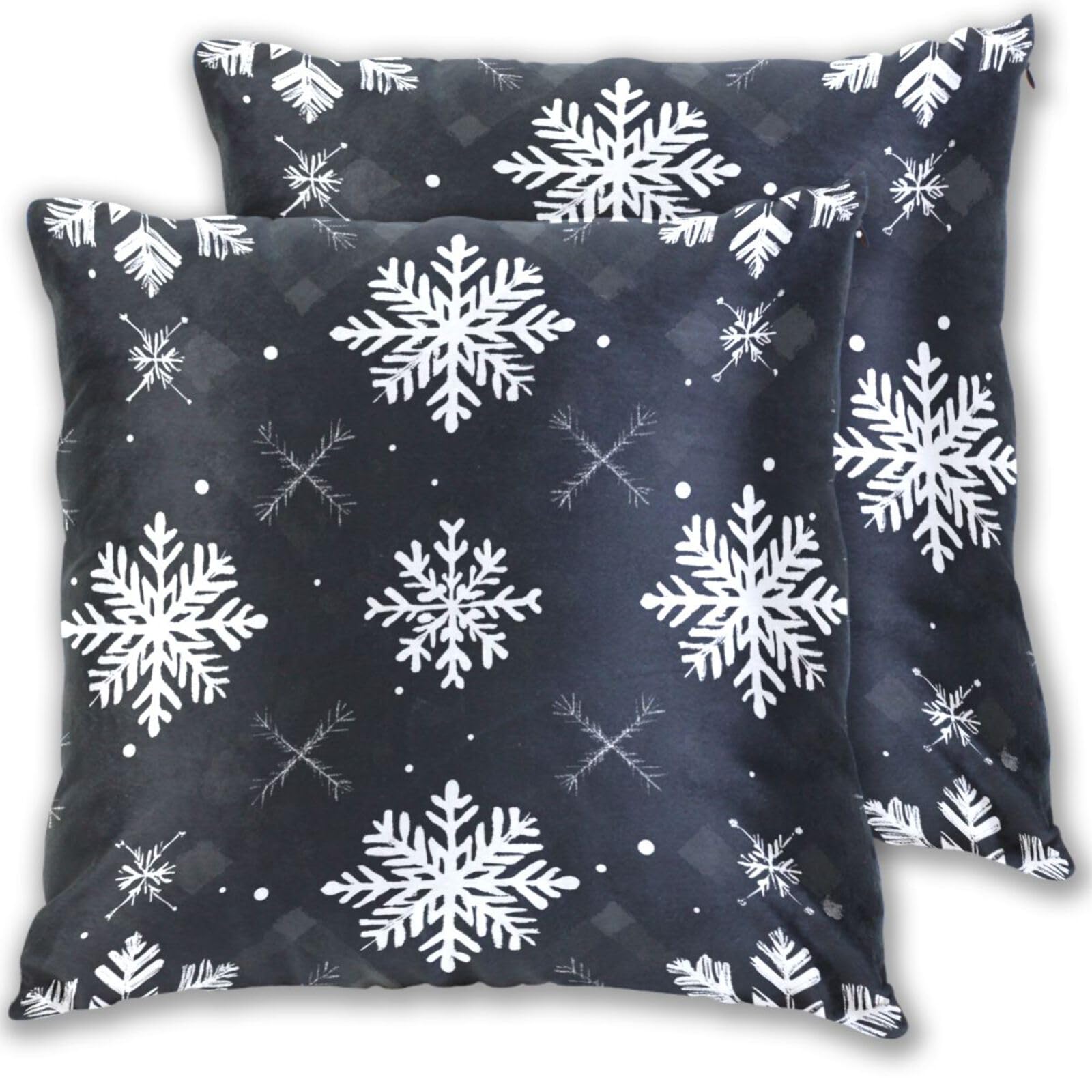 Taie d'oreiller en satin noir 45x45 avec fermeture éclair déco Noël mariage